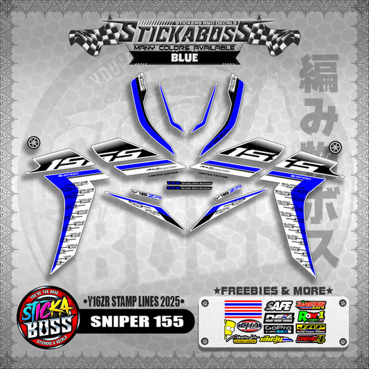 SNIPER 155 STICKER DECALS ( Y16ZR STAMP LINES 2025 )【WITH FREEBIES】