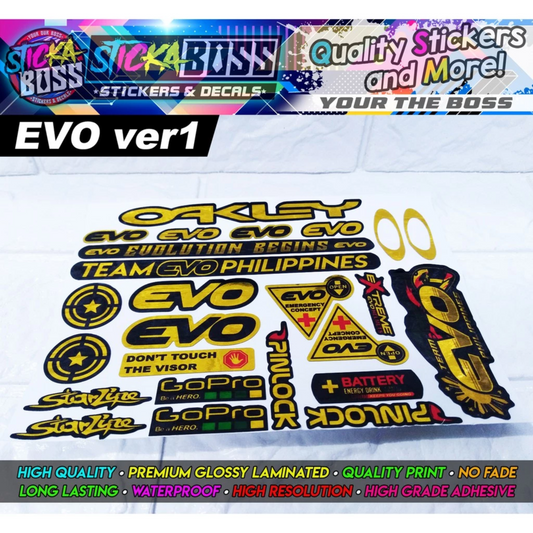 EVO YAYAMANIN GOLD CHROME HELMET VISOR STICKERS  (EVO ver1)【PREMIUM GLOSSY LAMINATED】