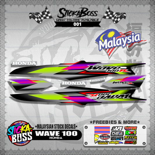 HONDA WAVE 100 ( MALAYSIAN STOCK DECALS )【WITH FREEBIES】