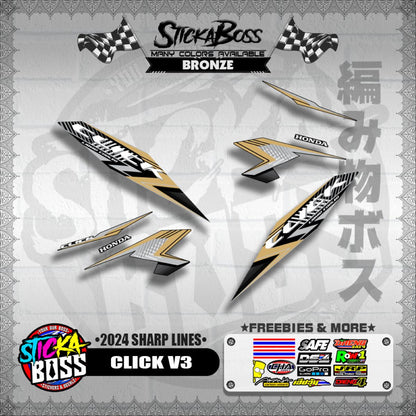 CLICK V3 DECALS ( 2024 SHARP LINES )【WITH FREEBIES】