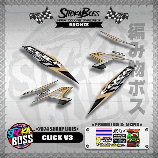CLICK V3 DECALS ( 2024 SHARP LINES )【WITH FREEBIES】
