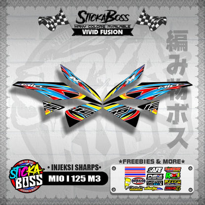 MIO I 125 M3 DECALS ( INJEKSI SHARPS ) [ PREMIUM GLOSSY LAMINATED ]【WITH FREEBIES】