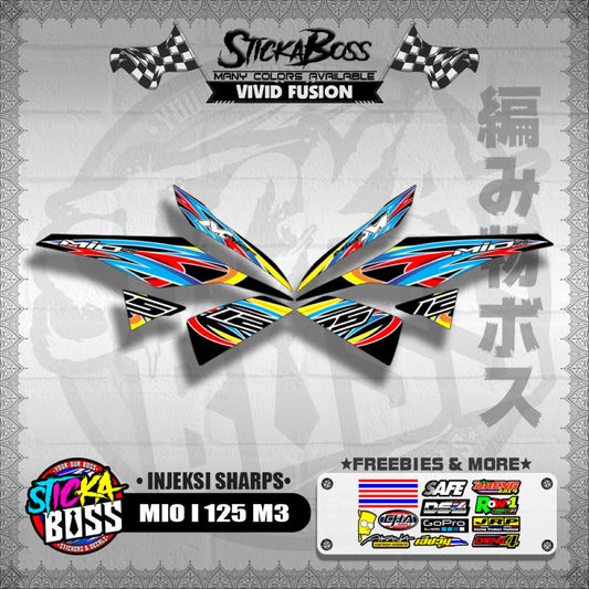MIO I 125 M3 DECALS ( INJEKSI SHARPS ) [ PREMIUM GLOSSY LAMINATED ]【WITH FREEBIES】