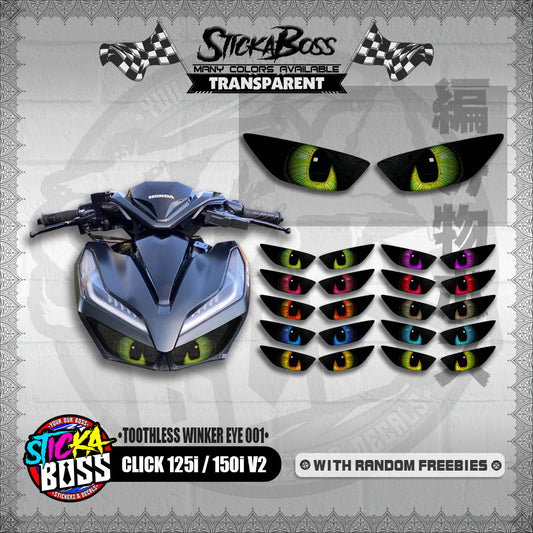 CLICK 125i / 150i V2 ( TOOTHLESS WINKER EYE 001 ) TRANSPARENT【WITH FREEBIES】