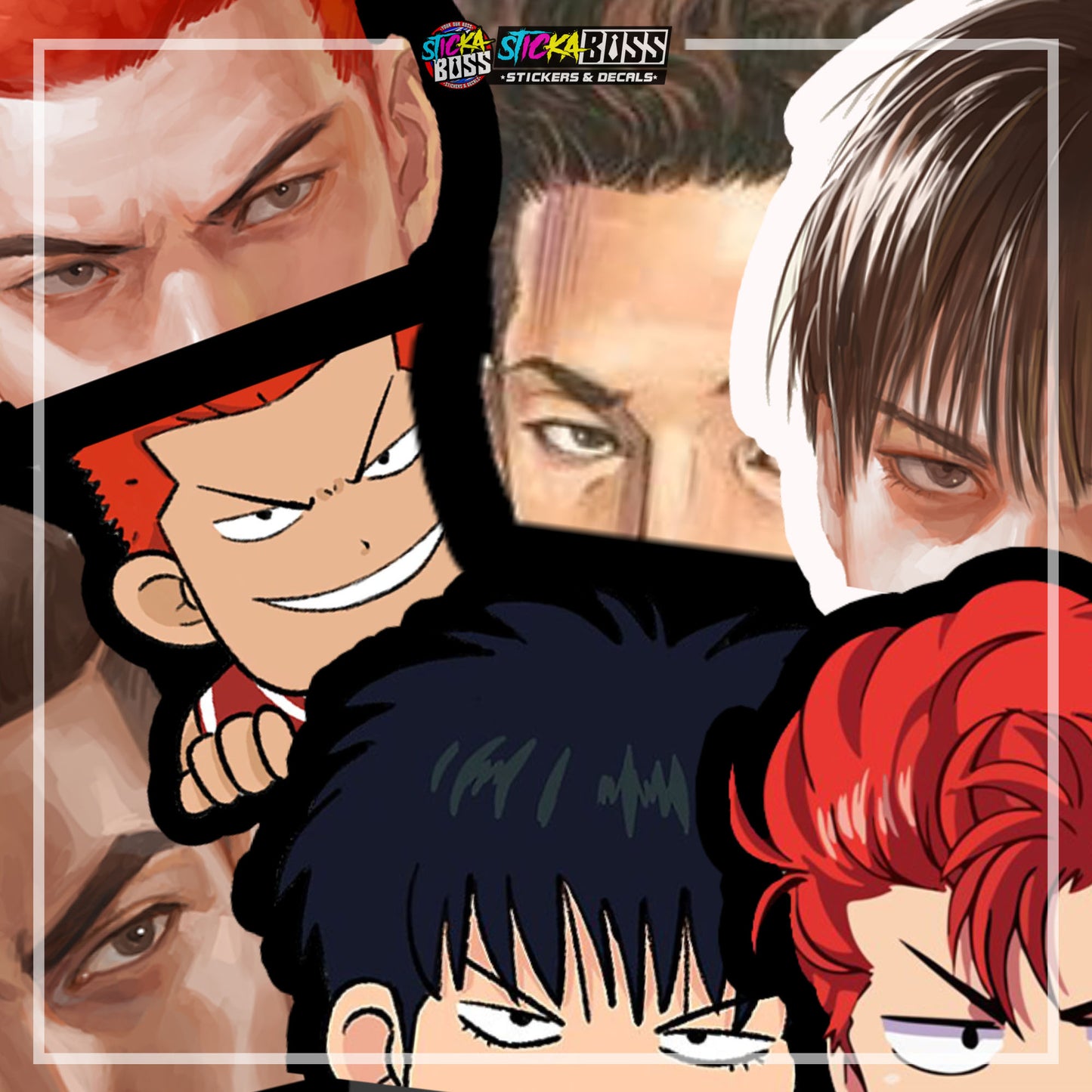 SLAM DUNK | ANIME PEEKER STICKER【VINYL PRINTED】( LAMINATED / WATERPROOF )
