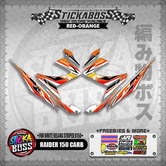 RAIDER 150 CARB STICKER DECALS ( FOR WHITE BELANG STRIPED R150 )【WITH FREEBIES】