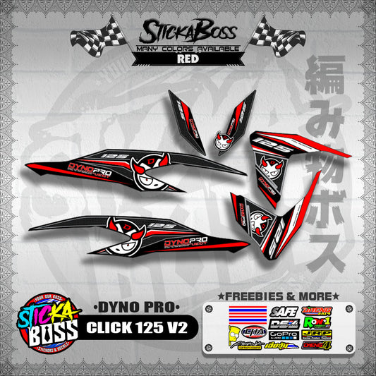 CLICK 125 V2 DECALS ( DYNO PRO )【WITH FREEBIES】