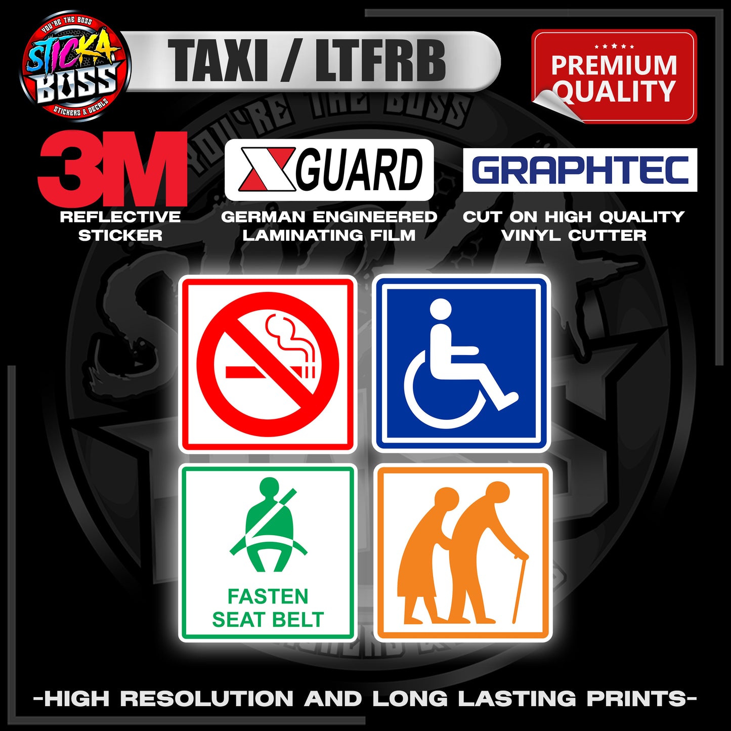 TAXI / LTFRB | 3M REFLECTIVE STICKER | PREMIUM LAMINATED【PREMIUM QUALITY】