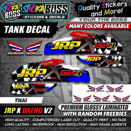 TMX / RUSI / PINOY / MOTOPOSH / SKYGO TANK DECALS STICKER ( JRP X DAENG V2 )【WITH FREEBIES】