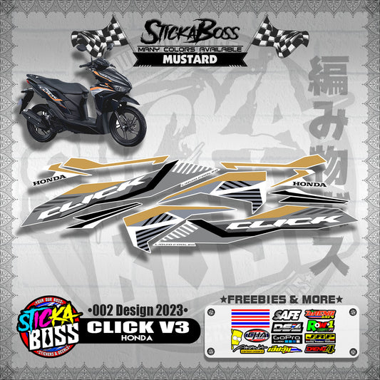 CLICK 125 / 150 V3 DECALS ( 002 DESIGN 2023 )【WITH FREEBIES】