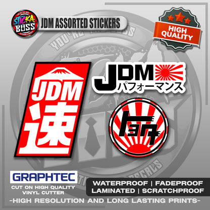 JDM ASSORTED STICKERS | VINYL WATERPROOF STICKER | PREMIUM LAMINATED【PRINTED】