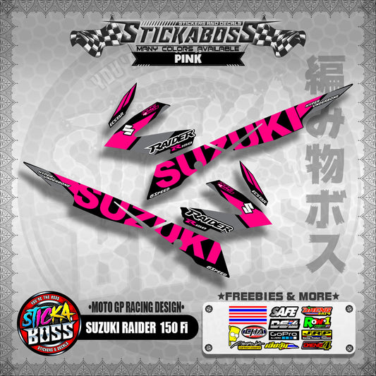 Suzuki Raider 150 Fi Decals PINK ( MotoGP Racing Design )【WITH FREEBIES】