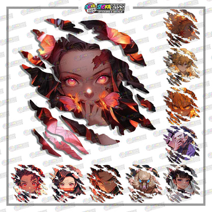 DEMONSLAYER | ANIME SCRATCH STICKER【VINYL PRINTED】( LAMINATED / WATERPROOF )【Stickaboss】