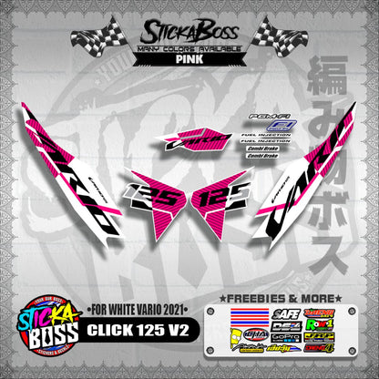CLICK 125 V2 DECALS ( FOR WHITE VARIO 2021 )【WITH FREEBIES】