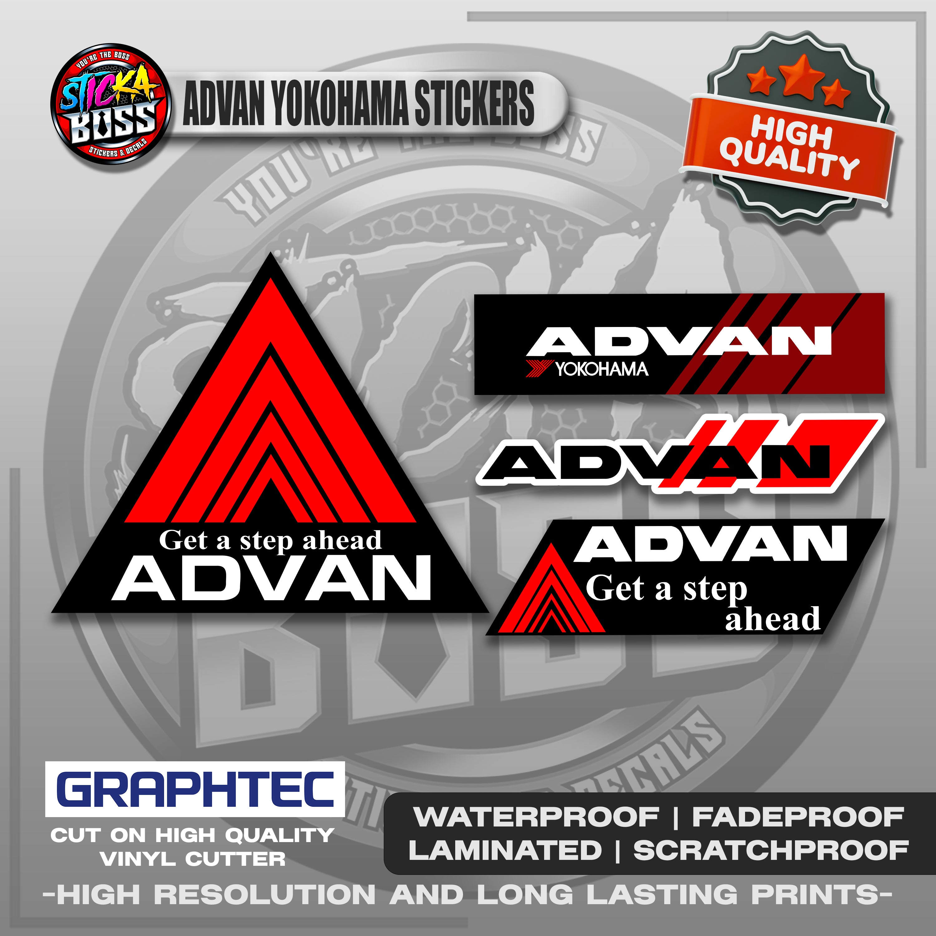◆24AW AEAE STICKER L/S/2色◆ Tracker Boat Decal 157858 | Black Gray Red White Vinyl 92 1