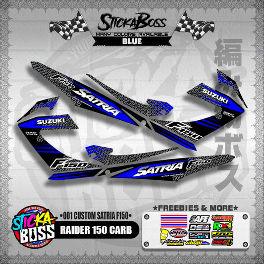 RAIDER 150 CARB DECALS ( 001 CUSTOM SATRIA F150 )【WITH FREEBIES】