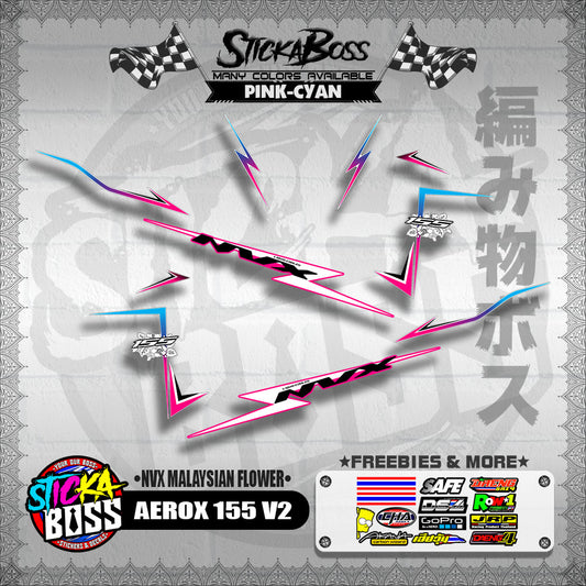 AEROX 155 V2 DECALS ( NVX MALAYSIAN FLOWER )【WITH FREEBIES】