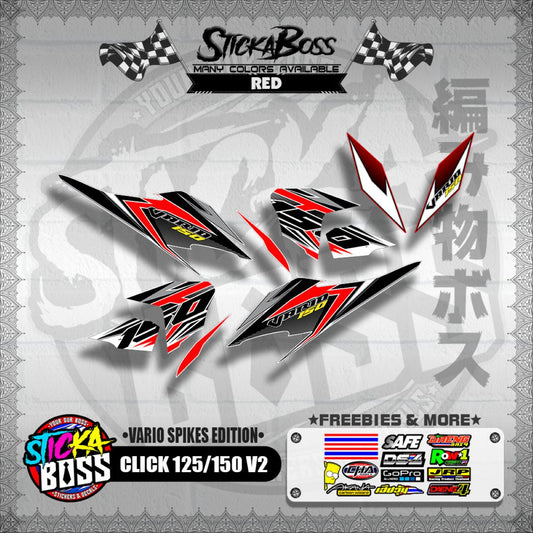 CLICK 125 / 150 V2 DECALS ( VARIO SPIKES EDITION ) 【WITH FREEBIES】