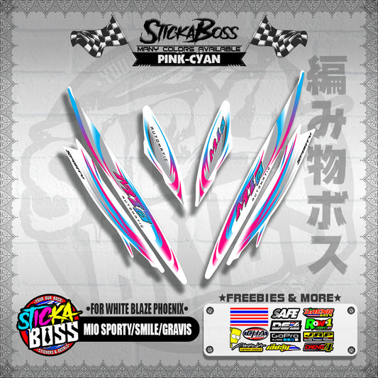 MIO SPORTY / SMILE / GRAVIS DECALS ( FOR WHITE BLAZE PHOENIX )【WITH FREEBIES】
