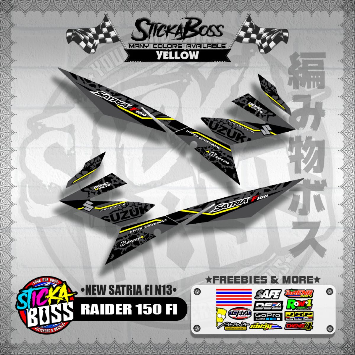 RAIDER 150 FI DECALS ( NEW SATRIA FI N13 )【WITH FREEBIES】