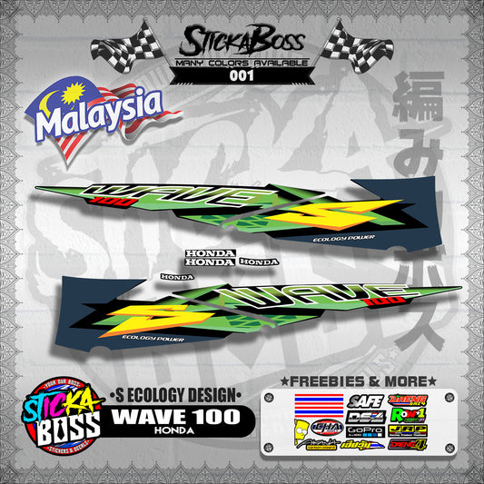 WAVE 100 MALAYSIAN DECALS ( S ECOLOGY DESIGNS )【WITH FREEBIES】