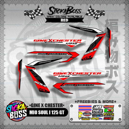 MIO SOUL I 125 GT DECALS ( GINE X CHESTER )【WITH FREEBIES】
