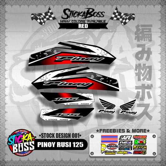 PINOY RUSI 125 DECALS ( STOCK DESIGN 001 )【WITH FREEBIES】
