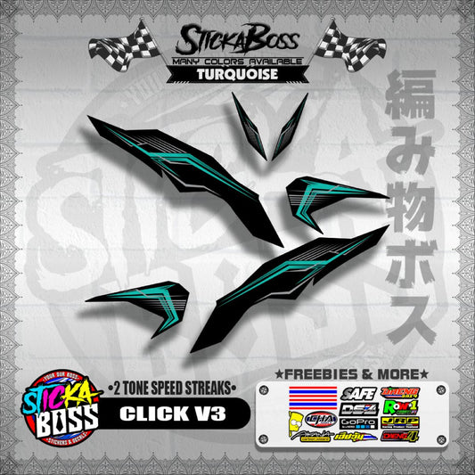 CLICK V3 DECALS ( 2 TONE SPEED STREAKS )【WITH FREEBIES】