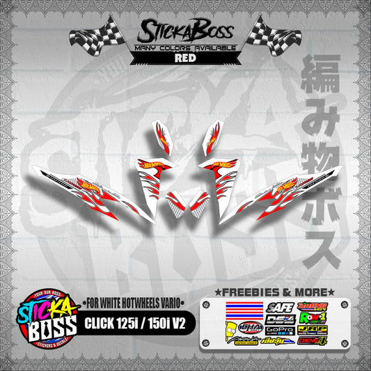 CLICK 125i / 150i V2 DECALS ( FOR WHITE HOTWHEELS VARIO )【WITH FREEBIES】