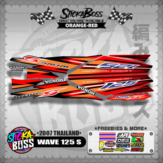 HONDA WAVE 125 S STOCK DECALS (2007 THAILAND)【WITH FREEBIES】