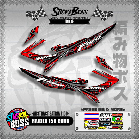 RAIDER 150 CARB DECALS ( ABSTRACT SATRIA F150 ) [ PREMIUM GLOSSY LAMINATED ]【WITH FREEBIES】