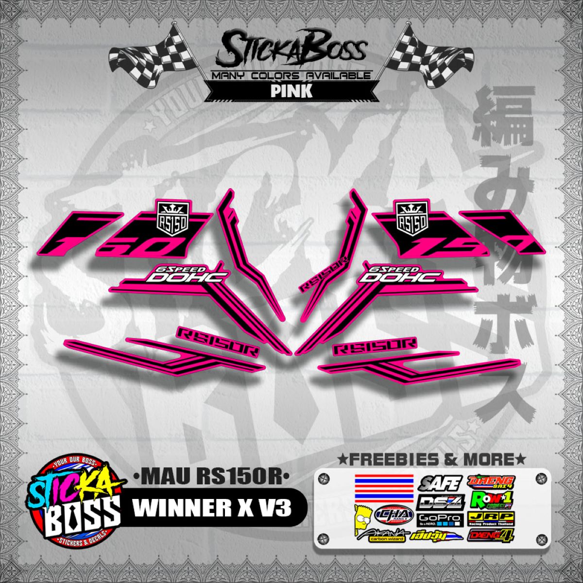 WINNER X V3 DECALS ( MAU RS150R )【WITH FREEBIES】