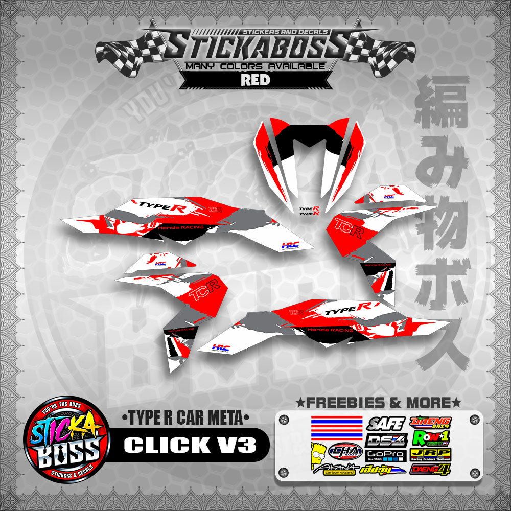 Click V3 Sticker Design CLICK V3 AUTO CONCEPT STICKER DECALS ( TYPE R CAR META )【WITH FREEBIES ...
