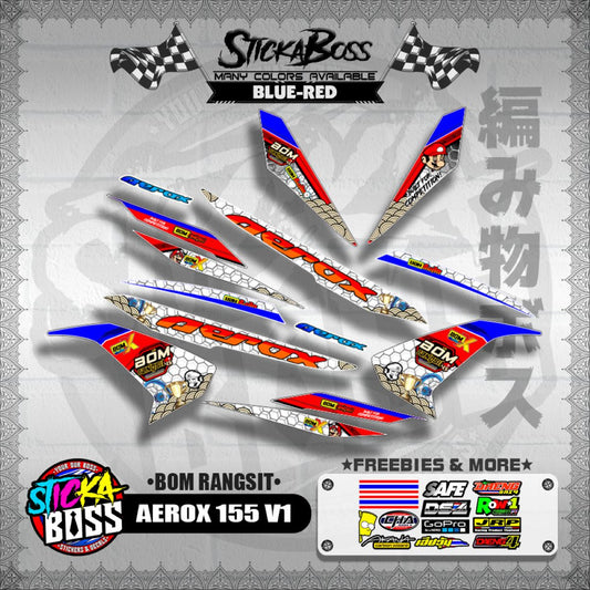 AEROX 155 V1 INDO CONCEPT DECALS ( BOM RANGSIT )【WITH FREEBIES】