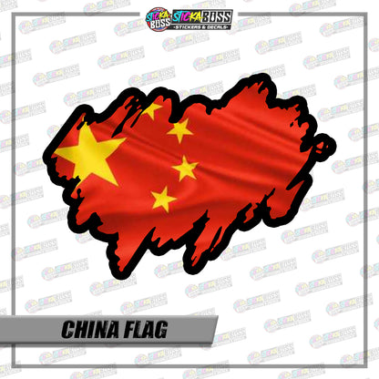 CHINA FLAG STICKER | VINYL WATERPROOF STICKER |【PRINTED】