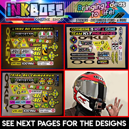 [ BUNDLE SET ] REFLECTORIZED VISOR STICKERS [ THICKER QUALITY / HD PRINTOUT / MACHINE CUT ]