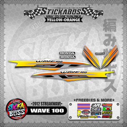WAVE 100  STICKER DECALS ( 2012 STREAKWAVE ) 【WITH FREEBIES】