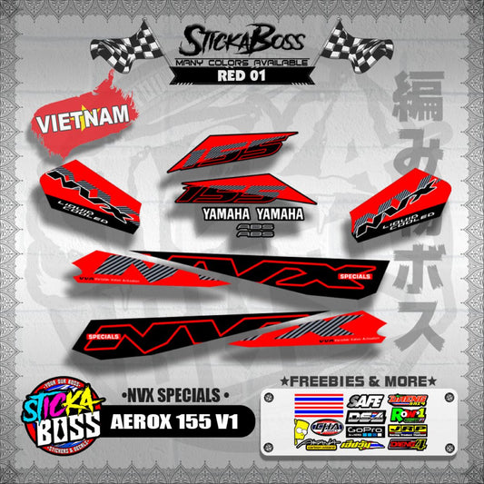AEROX 155 V1 VIETNAM DECALS ( NVX SPECIALS )【WITH FREEBIES】