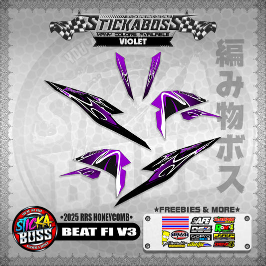 BEAT FI V3 INDO STICKER DECALS ( 2025 RRS HONEYCOMB )【WITH FREEBIES】
