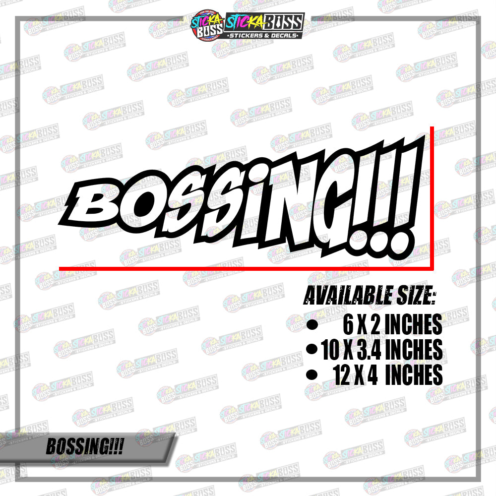 BOSSING!!!  (VINYL CUT-OUT STICKER DECALS )【Stickaboss】