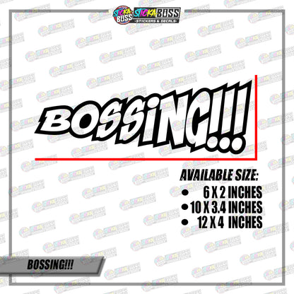 BOSSING!!!  (VINYL CUT-OUT STICKER DECALS )【Stickaboss】