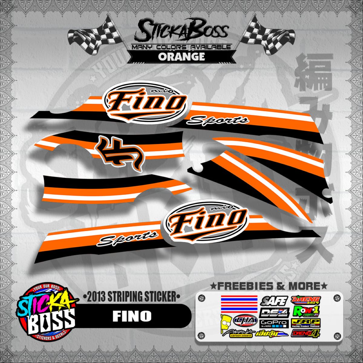 FINO DECALS ( 2013 STRIPING STICKER )【WITH FREEBIES】
