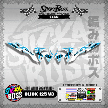 CLICK 125 V3 DECALS ( FOR WHITE 2023 VARIO )【WITH FREEBIES】