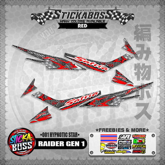 RAIDER GEN 1 MALAYSIAN STICKER DECALS (001 HYPNOTIC STAR)【WITH FREEBIES】