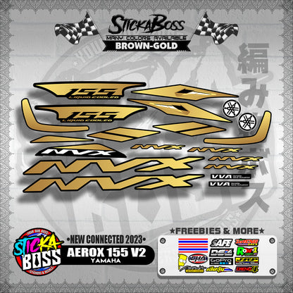 AEROX 155 V2 DECALS ( NEW CONNECTED 2023 )【WITH FREEBIES】