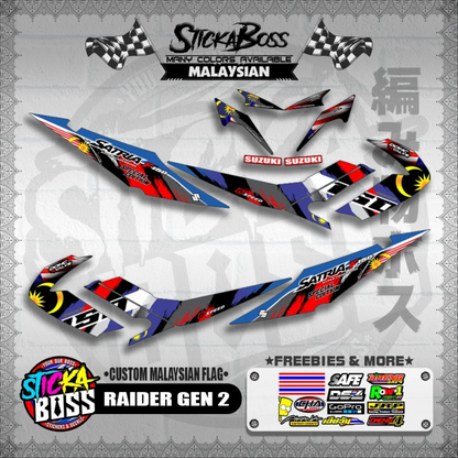 RAIDER GEN 2 DECALS ( CUSTOM MALAYSIAN FLAG )【WITH FREEBIES】