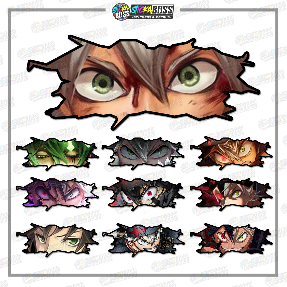 BLACK CLOVER | CRACK PEEKERS  ( ANIME VINYL STICKER DECALS )【Stickaboss】