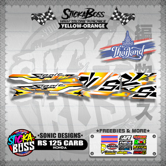 RS 125 CARB THAI DECALS ( SONIC DESIGNS )【WITH FREEBIES】