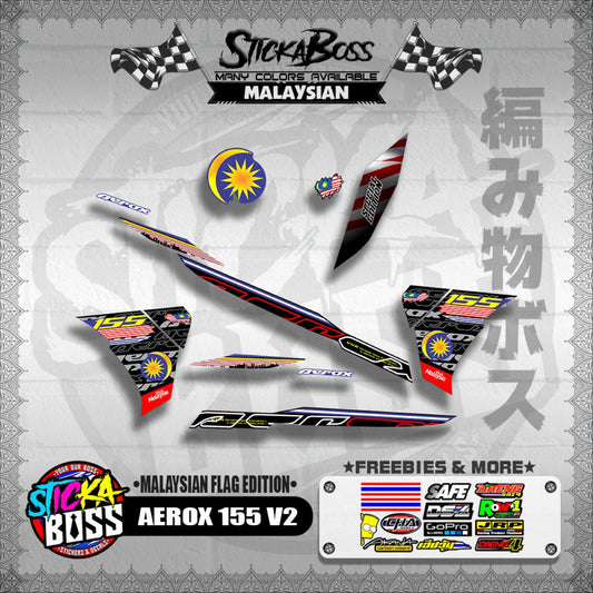 AEROX 155 V2 DECALS ( MALAYSIAN FLAG EDITION )【WITH FREEBIES】