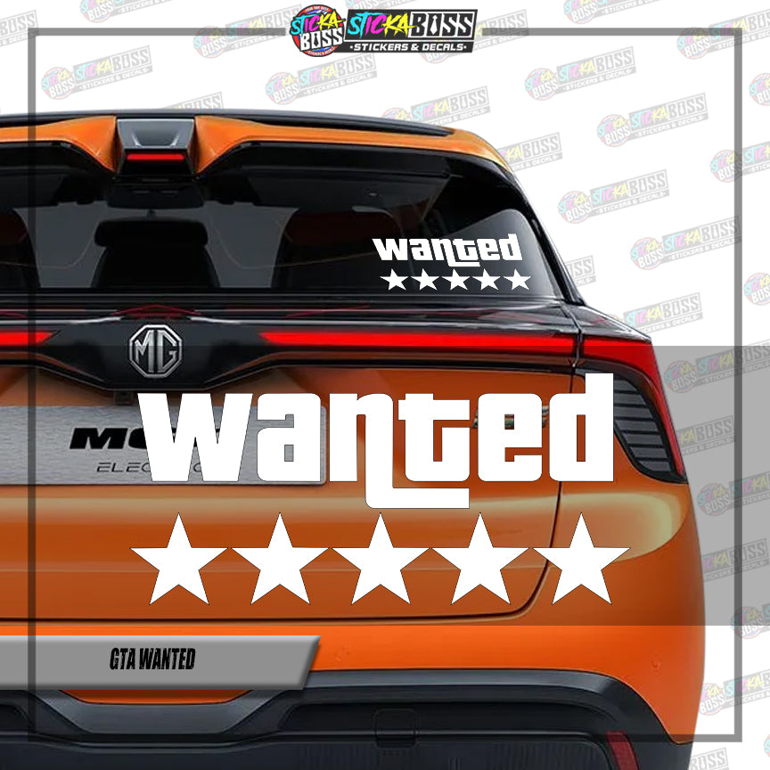 GTA WANTED ( VINYL CUT-OUT STICKER DECALS )【Stickaboss】